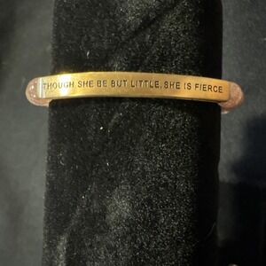 Inspiration Co Real Stone "Though she be but little she is fierce" Bracelet